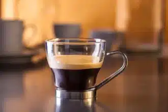 A cup of ristretto shot coffee