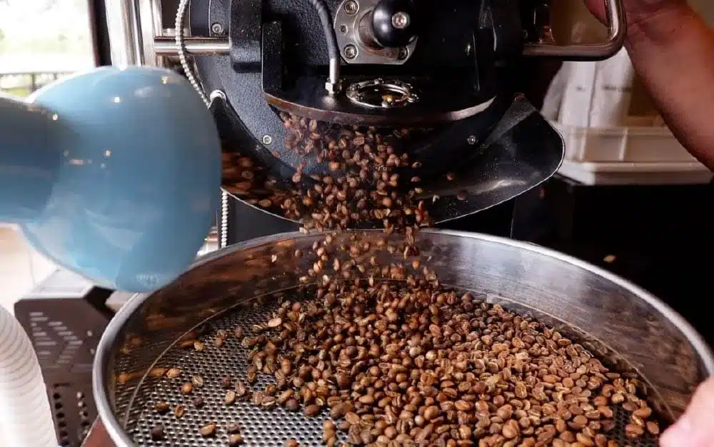 coffee beans being roasted