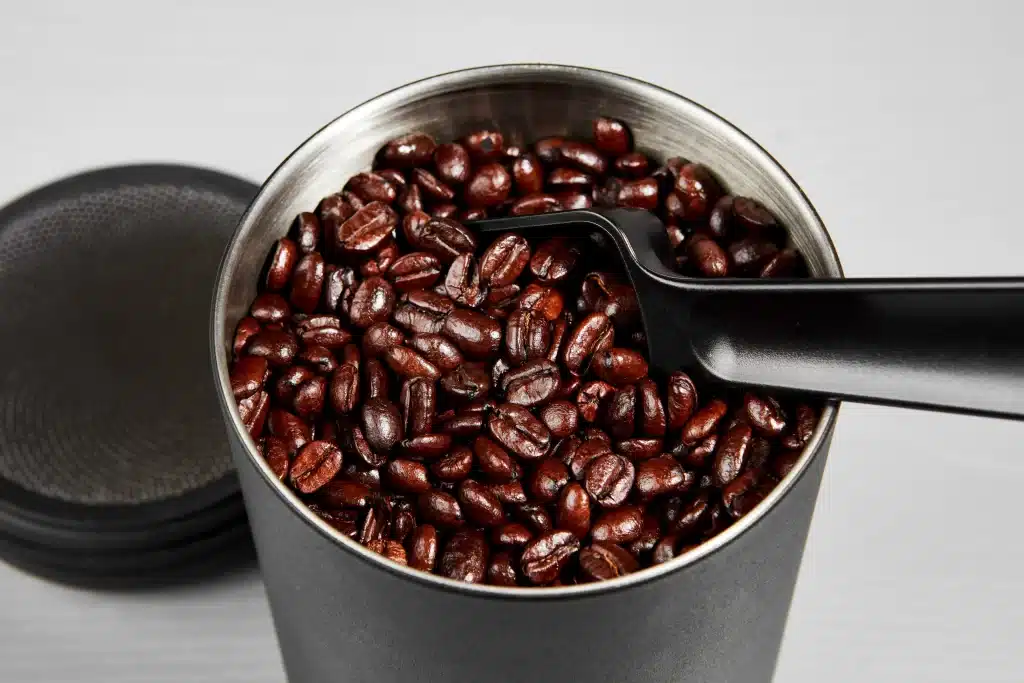 coffee beans in a jar