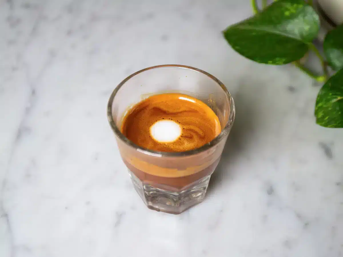 small glass of macchiato