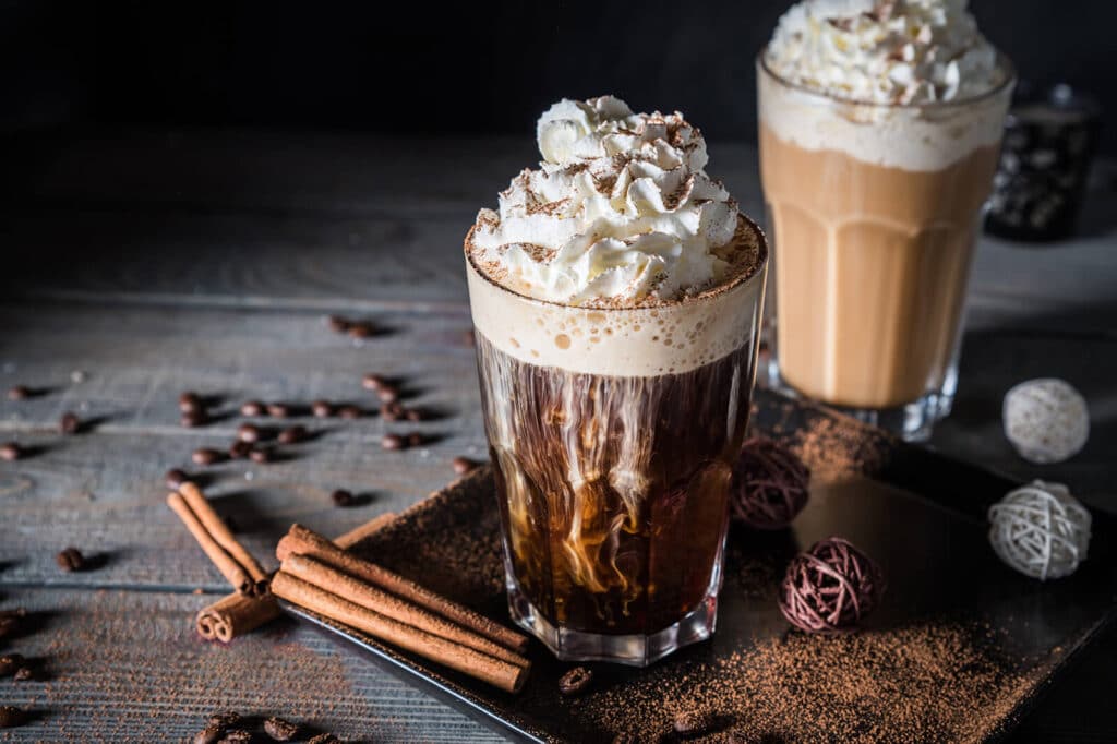 Mexican Coffee Cocktails in glasses