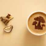 Mushroom Coffee Concept Mushroom Shaped Art On Coffee Cup