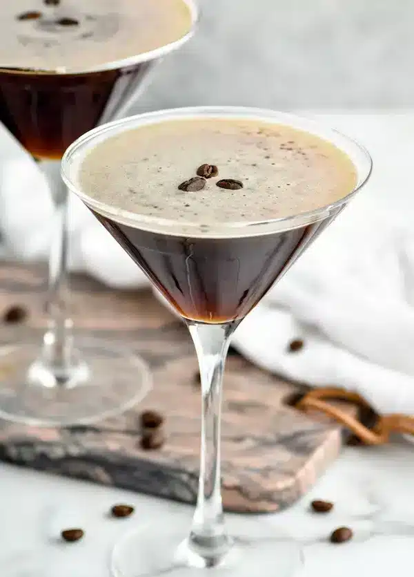 a glass of Espresso Martini