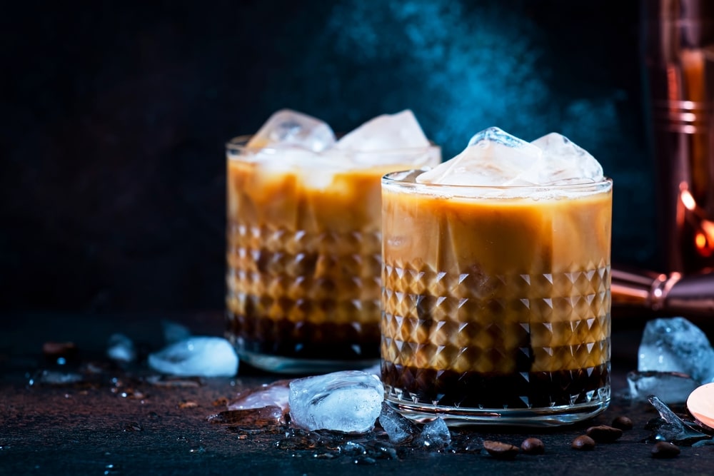 Trendy Alcoholic Cocktail Drink With Vodka Coffee Liqueur Cream And