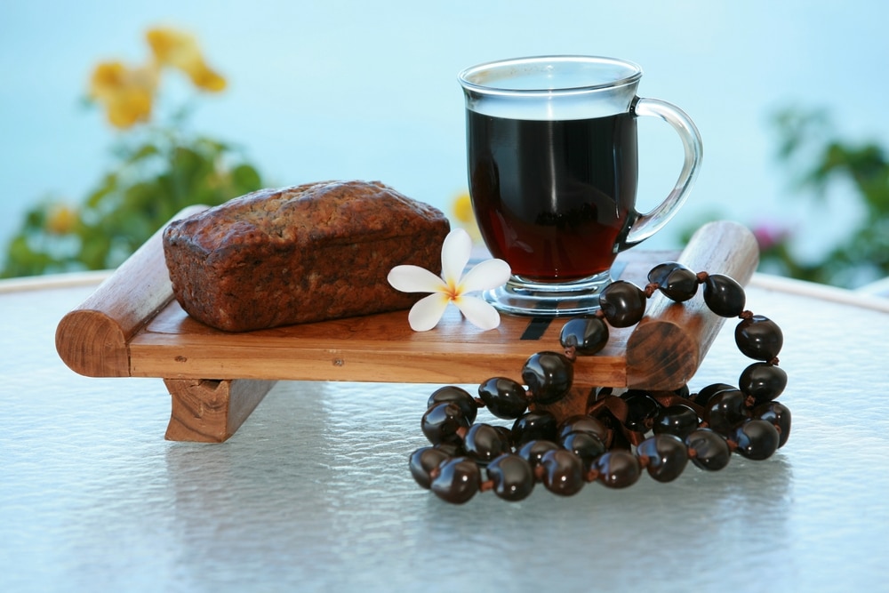 Banana Bread With A Cup Of Coffee And A Kukui