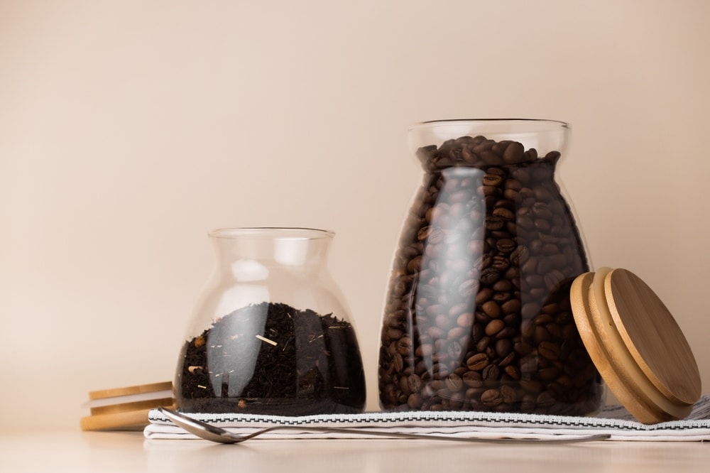 Storage Of Coffee And Tea In Glass Jars Glass Jars